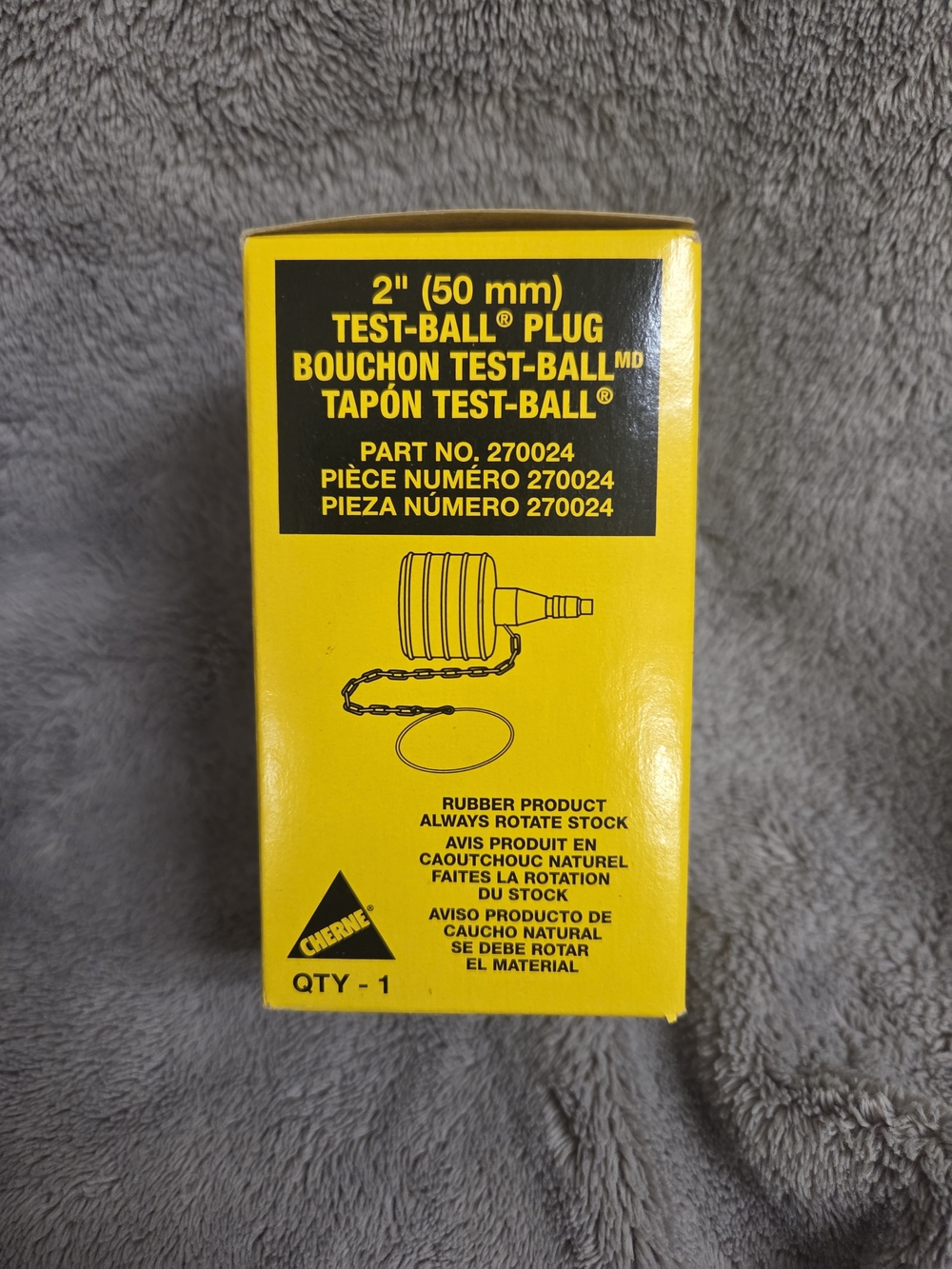 Yellow 2" (50mm) Test-Ball Plug